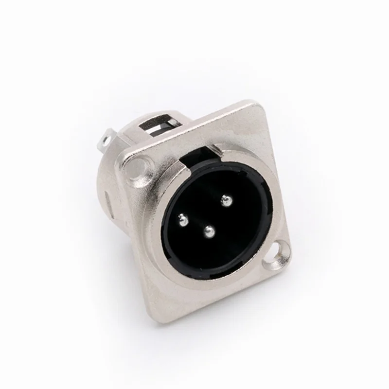 XLR connector 2pcs 3pins panel mount chassis socket male plug female jack Zinc alloy shell copper pins wire connector terminals wire connector electrical connectors electrical connector cable connector