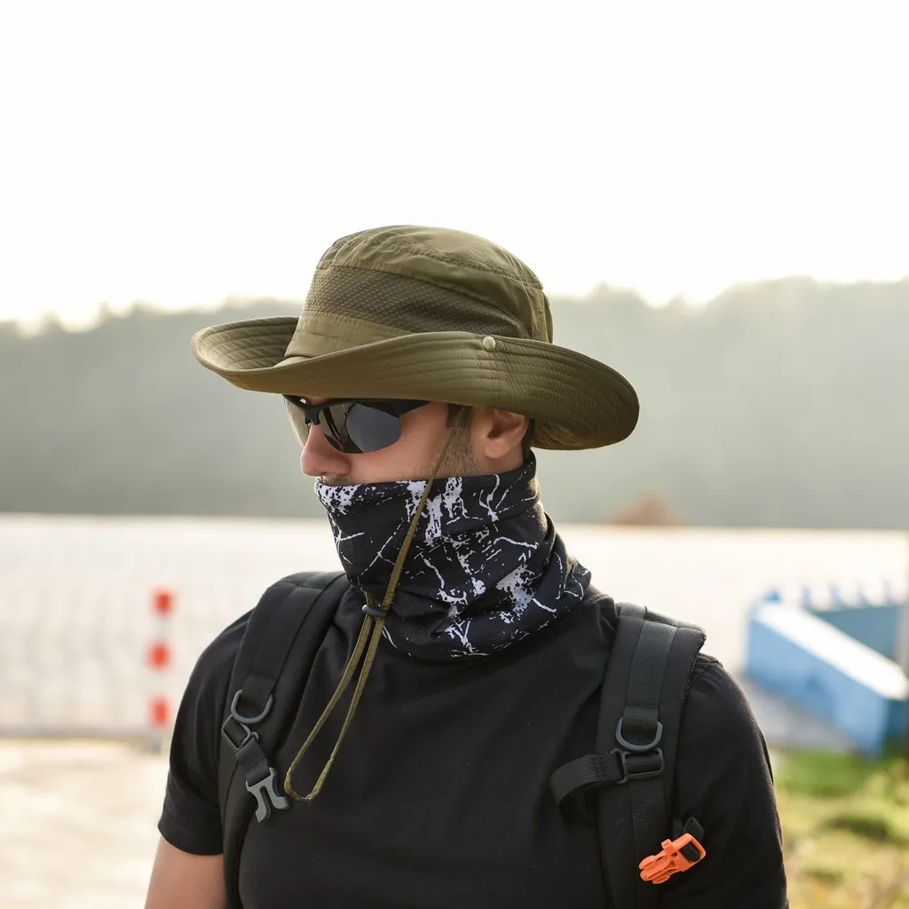 

Summer Solid Fishing Cap Outdoor Sun Hat Protection Bucket Mesh Boonie Hat chapeu de pescador Fashion Modis cappello pescatore