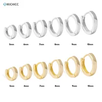 KIKICHICC 925 Sterling Silver Gold Plain 5MM 10MM  Huggies Piercing Clips Hoop Luxury Clips Pendiente Loops Earring Rock Punk 1