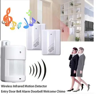 

Wireless Infrared Monitor Motion Detector Entry Door Bell Alarm Doorbell Chime