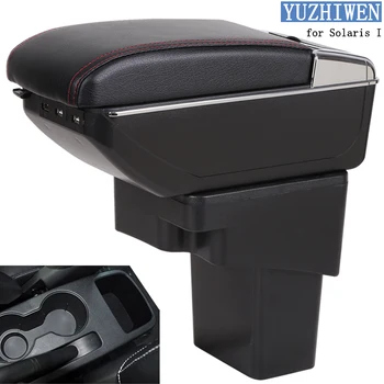 

For Hyundai Solaris armrest box Solaris 1 universal 2010-2016 car center console modification accessories double raised with USB