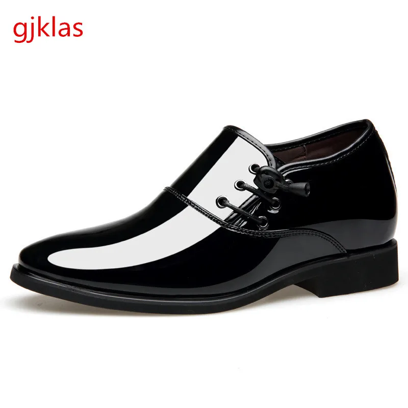 

Dress Patent Leather Shoes Men Classic Hidden Heel Formal Shoes for Men Elegant Sapato Oxford Brown Black Mens Business Shoe