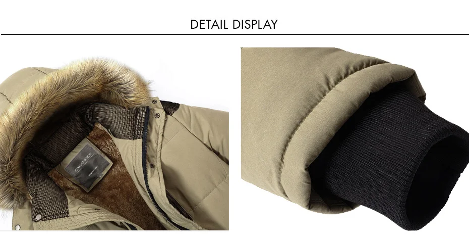CARANFIER новые зимние куртки куртка-парка Для мужчин зимняя теплая верхняя одежда брендовая облегающая одежда Для мужчин s пальто Повседневное ветровка стеганые куртки Для мужчин