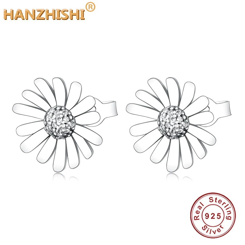 

Fashion 925 Sterling Silver Sparkling Daisy Flower Trio Stud Earrings for Women Lovely Simple Stud Earring for Girl