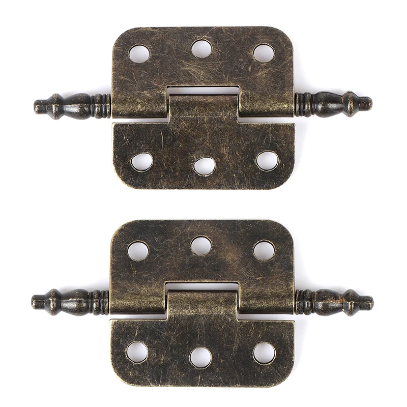 2pcs 70*35mm Antique Bronze Crown Head Hinge 6 Holes Jewelry Gift Box Decorative Hinge for