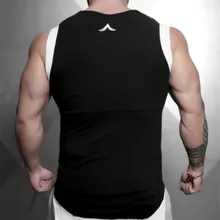 Европейский и американский Спортивный Повседневный жилет для фитнеса, летний мужской жилет из чистого хлопка, смешанные цвета, с разрезом на подоле, без рукавов