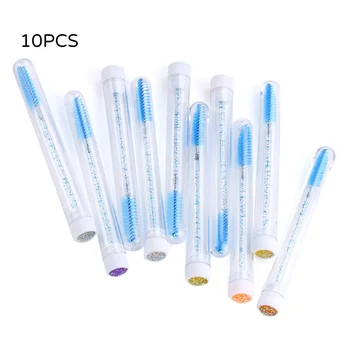 

10pcs Eyebrow Brush Separate Tube Design Eyelash Extension Eyebrow Stick Mascara Extension Wands Applicator