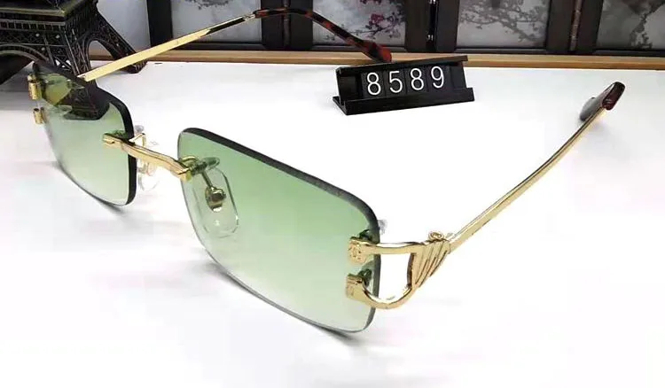Pawes очки оправа мужские солнцезащитные очки Золотые очки без оправы для женщин антибликовые прозрачные линзы очки по рецепту 9801 - Цвет линз: E