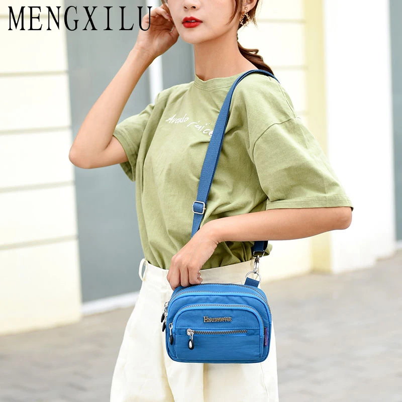 

MENGXILU 2019 Luxury Handbags Women Bags Designer Flap Nylon Famous Brand Lady Girls Zipper Crosbody Shoulder Bag sac main femme