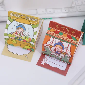 

Original Cute Milk Carton Note Student Drawable Boxed Sticky Note Cartoon Image Memo Note Paper Candy Color Memo Sheets