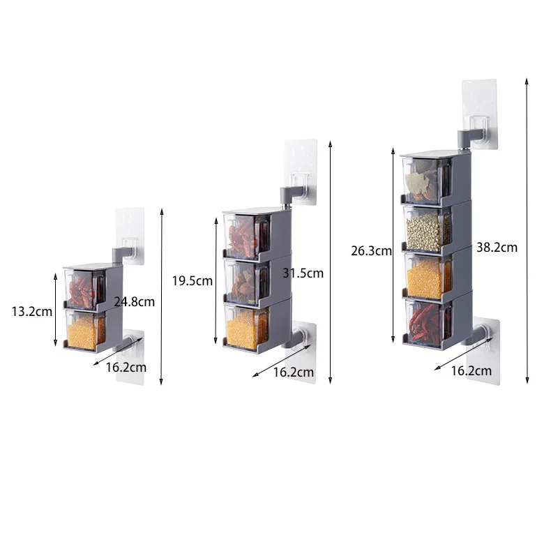 Прозрачные банки для специй вращающийся настенный контейнер для приправы контейнер для специй k134d