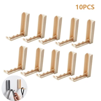 

Fowecelt 10 PCS Foldable Sticky Wall Hanging Hook Adhesive Towel Clothes Hangers For Home and Kitchen Space Saving Racks