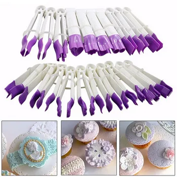 

10pcs Tweezers Cake Decoration Kit Set Flower Lace Edge Clip Engraving Cookies Pastry Biscuit Cutter Tool Baking Accessories