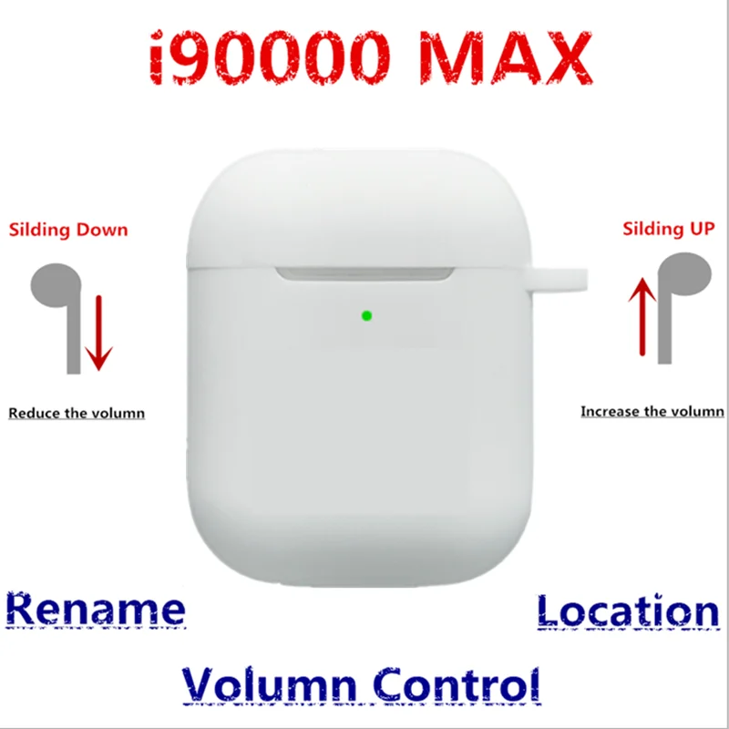 I90000 Max TWS Volumn управление+ Rename+ позиция Aire 2nd 1536u чип беспроводные Bluetooth наушники Surer Bass vs W1 чип H1 чип