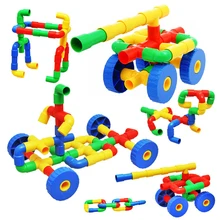 Детские пластиковые трубы туннель из труб Tunel Блоки 4 колеса Diy строительный комплект сборочные модели строительные игрушки