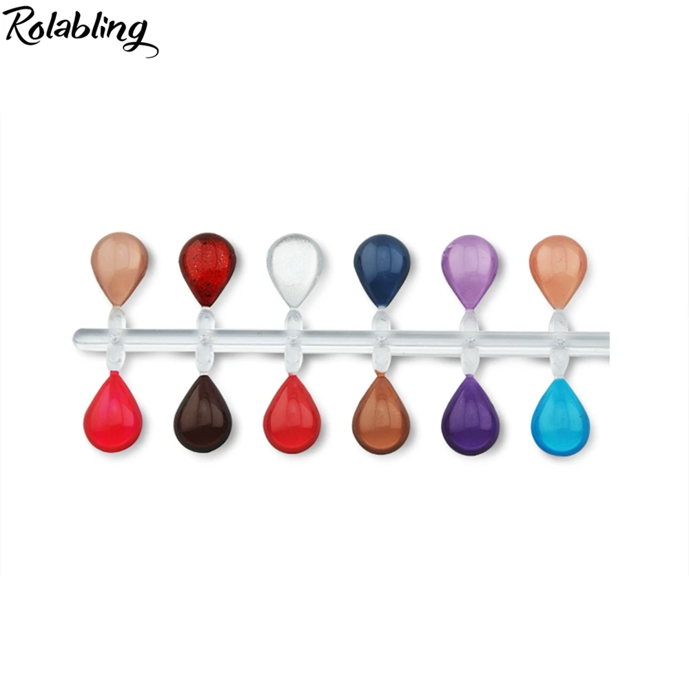 

Rolabling 48 Colors Drop- Shaped Nail Polish Display Practice Color Chart False Nail Tips Manicure Tools for Nail Art Display