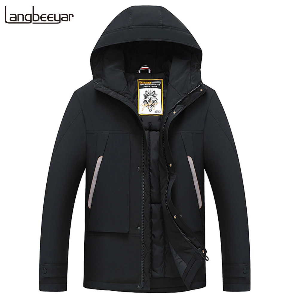 

2020 High Quality New Brand Casual Quilted Jacket Windbreaker Coats Men Winter Hooded Parkas Windbreak Fashion Men Clothing