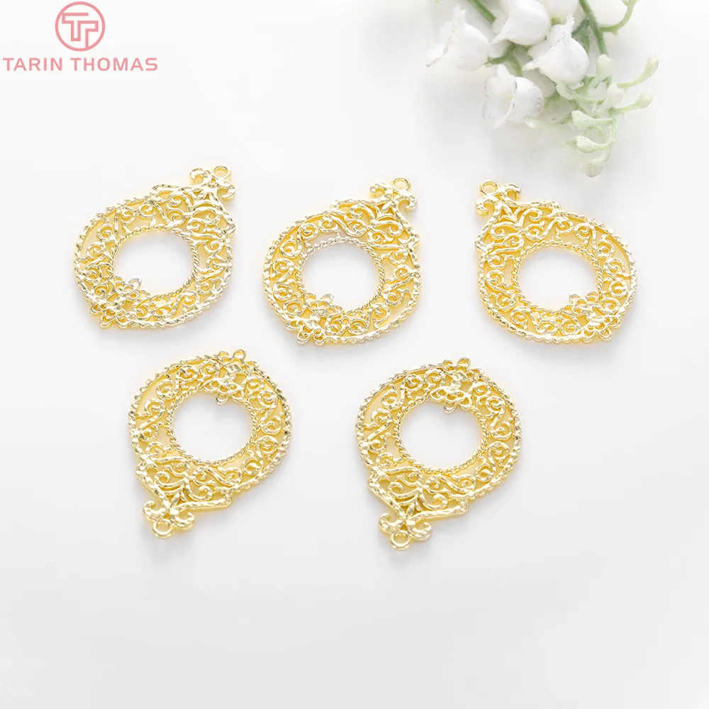 (1186)4PCS 27x37MM Loch 1,5 MM 24K Gold Farbe Überzog Messing Crown Charms Anhänger Hohe Qualität diy Schmuck Zubehör – Detail 4