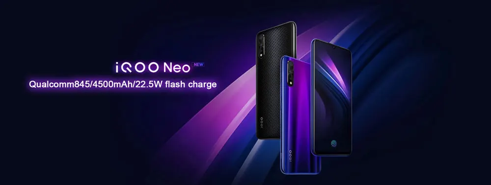 Excellent VIVO IQOO Neo smartphone 6.38" AMOLED Full Screen 1080*2340 Snapdragon 845 Octa Core 4500mAh Smartphone 22.5W Flahsing Charge 4