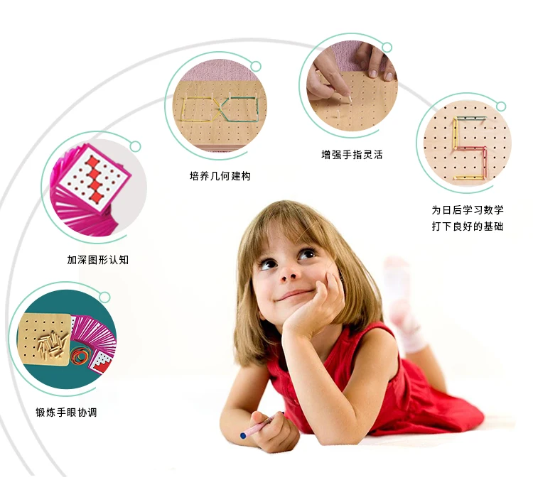 [Online Celebrity Recommended] Montessori Rubber Band Nailboard Early Childhood Mathematics Children'S Educational Toy Montessor