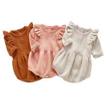 0-2 years old baby girls romper;  Crawling clothes;  Kids Autumn Baby Girls Cotton Jumpsuit