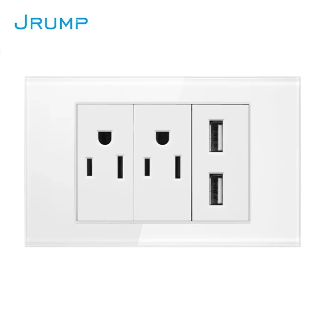 US standard power wall socket AC100240V 15A household socket 5V dual