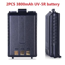 2 шт 3800 мАч батарея для двухсторонней рации аксессуары Baofeng Uv 5r батарея для Uv-5ra uv-5re