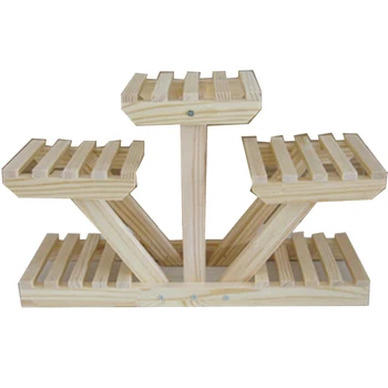 

2020 Creative Wooden Desktop Plant Stand Mini Flower Pot Holder Without Paint Simple Indoor Coffee Bar Garden Flower Pot Shelf