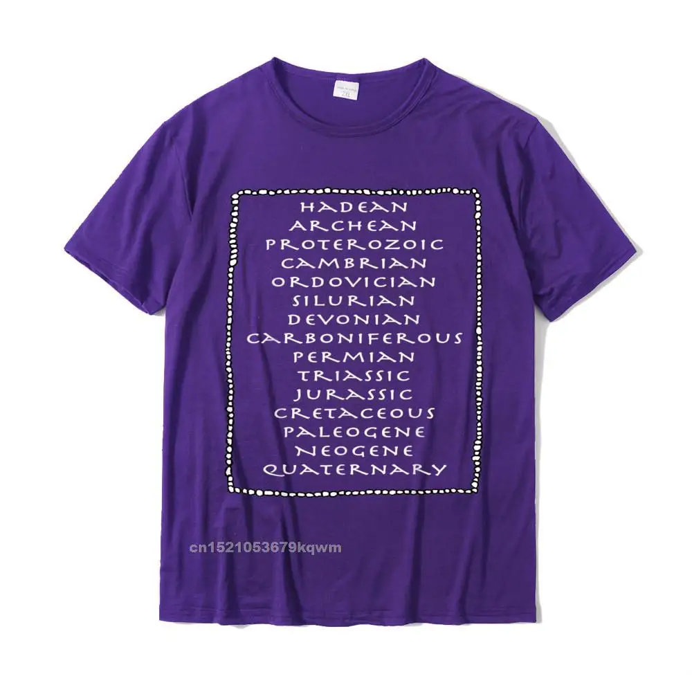 Personalized Short Sleeve Tees Summer O-Neck Pure Cotton Young T-Shirt Crazy Personalized T Shirt High Quality Geologic Timeline of Earth T-Shirt Geology Time Scale Tee__4114 purple