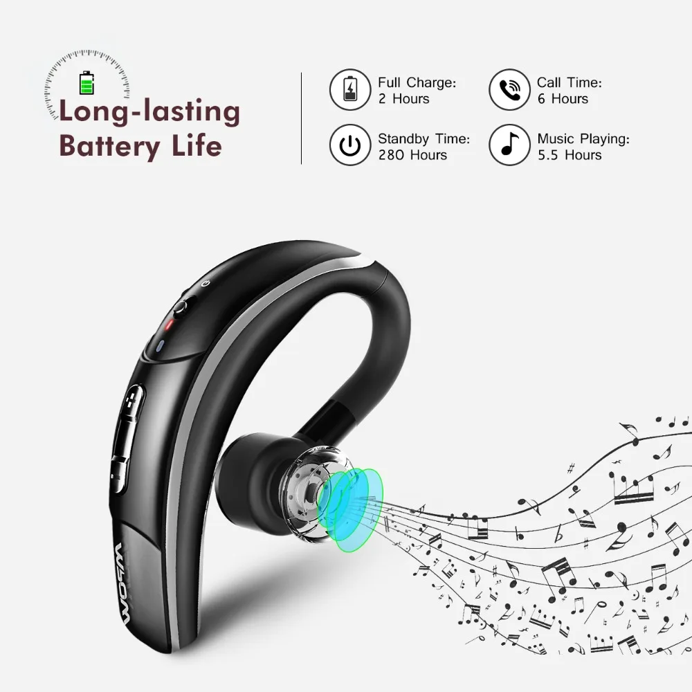 Mpow 028A Bluetooth 4.1 Headphone Handsfree Wireless Earphone With Clear Voice Capture Microphone Handy Business Wireless Earbud (4)