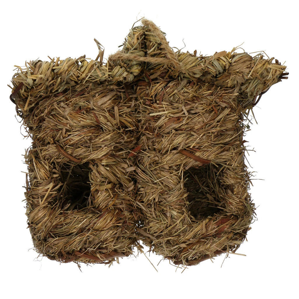 Natural Handwoven Straw Hanging Bird Nesting Boxes Box Birds Cage Birdhouse Crafts Decorative Garden Patio Tree for Home Garden