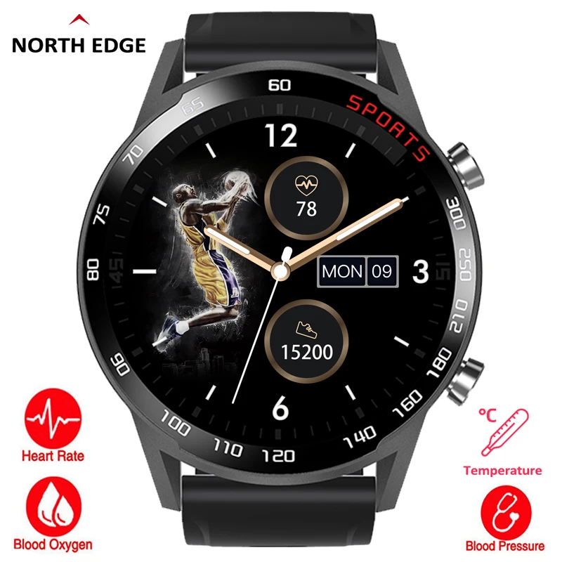 Smart Watch Men Fitness Tracker Blood Pressure Oxygen Body 24H Real-time Temperature Wristband Heart Rate Pedometer Sports Band