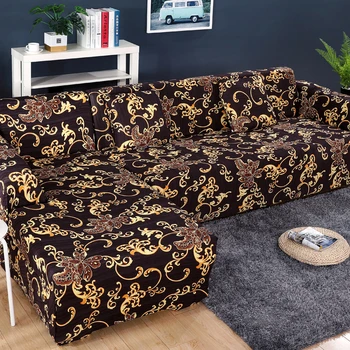 

2020 printed L shape sofa covers for living room sofa protector anti-dust elastic stretch covers for corner sofa cover