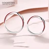 Trendy Red Color Couple Ring Pure100% 925 Sterling Silver Rings For Women Men  Anniversary Jewelry Gift For Party 4