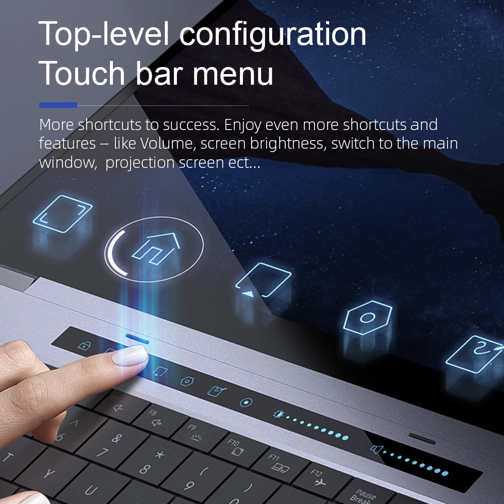 Dere TBook T10 15.6" Intel Core I7-1065G7 Touch Bar Laptop 16GB 512GB SSD Windows 10 FHD Backlit keyboard 2.4G+5G Wifi Laptops-2