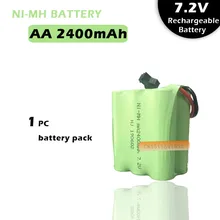 1 упаковка 2400mah 7,2 v перезаряжаемая батарея nimh 7,2 v/aa nimh батарея Ni-MH 7,2 v для дистанционного управления электрический игрушечный инструмент лодка