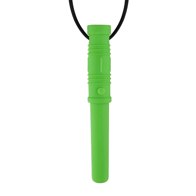Жевательное ожерелье Bite Saber Chewy силиконовый кулон Прорезыватель игрушка при аутизме и оральном моторе специальные потребности детей - Цвет: Зеленый