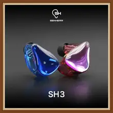 Senhear SH3 3 BA Balanced Armature Knowles Customize Headphones DJ Monitor IP3X Hifi Music Audiophile Earphones Detachable Cable