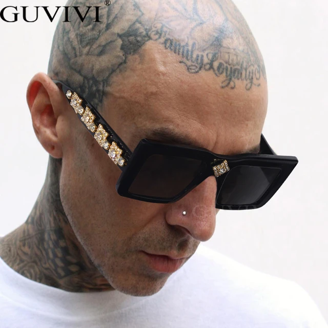 Oversized Square Sunglasses Retro Mens Women Fashion Hip Hop Shade Glasses  UV400