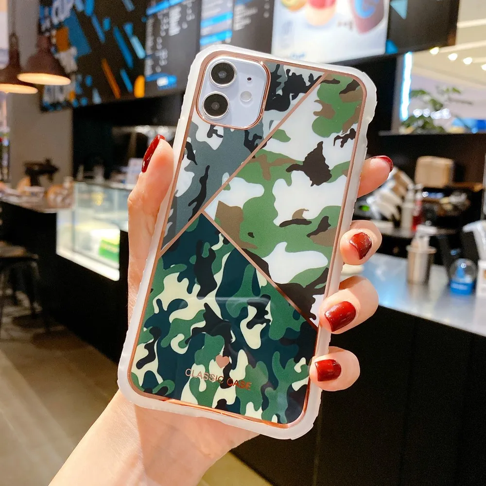 

Fashion camouflage Case For iPhone X XS Max man XR woman Phone Cases for iphone 11 PRO MAX 7 Plus 8 Waterproof and anti-fall