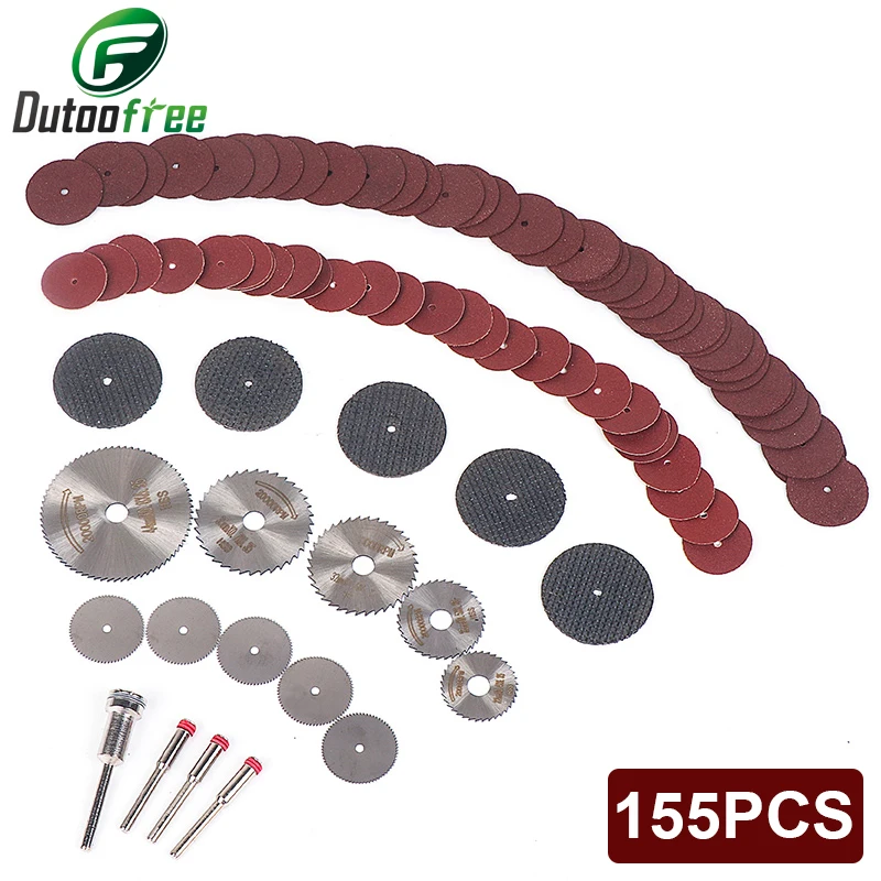 155pcs Rotary Power Tool Fits For HSS Cutting Disc dremel Cut Off Wheel Mini Drill Rotary Tool Accessories 2 pcs choose a or b power on off switch trigger 15ak 25ak 24kd 36kd 501d mig welder plasma cutter cutting torch replace part