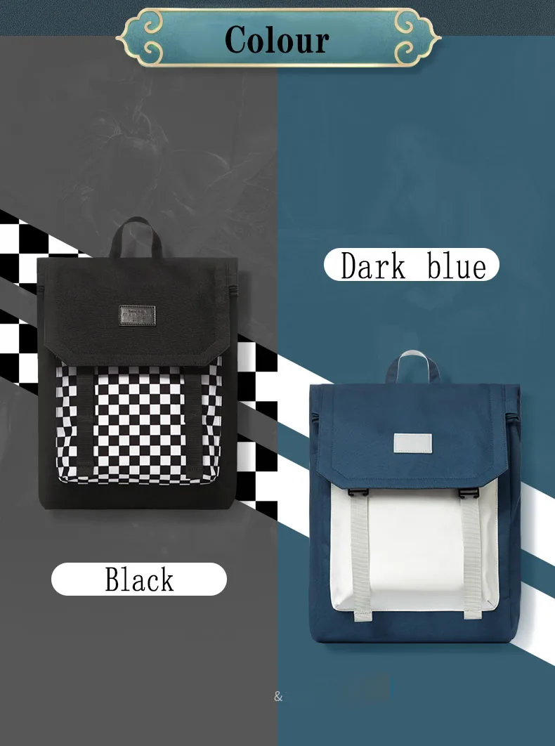 Синий и белый цвет большой квадратный 15 дюймов рюкзак для ноутбука женский холщовый рюкзак для путешествий школьный рюкзак женская сумка для колледжа для девочки