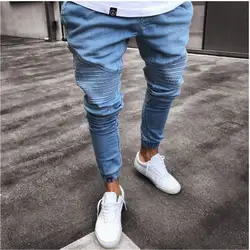Мужские джинсы, обтягивающие 2019 джинсы, супер обтягивающие джинсы Homens Nao Rasgado calchas, Стретч Cintura Elastica Grande Tamanho Europeu