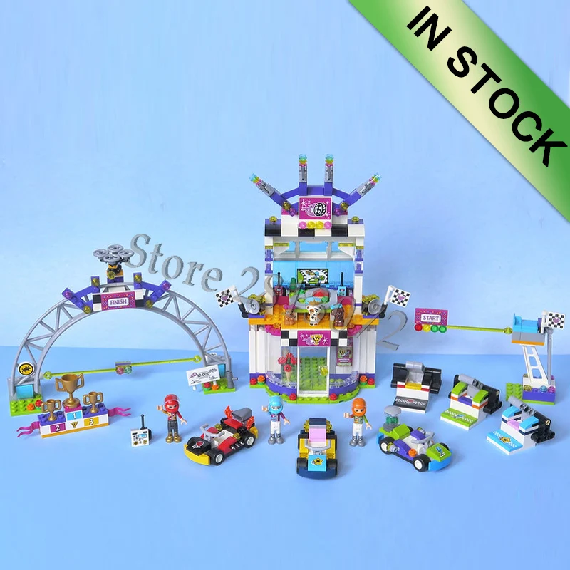 

In stock 11040 Friends Series The Big Race Day 648Pcs Building Blocks Compatible with 41352 Bricks Building Toys