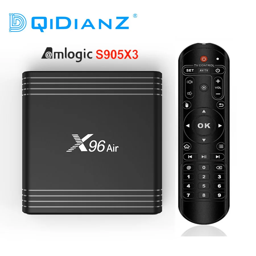 WiFi 2.4G/5G/3D 4K Ultra HD/ USB 3.0 Schwarz 4GB RAM + 32GB ROM X96 Air Android 9.0 TV Box Amlogic S905X3 64-bit Quad-core Smart TV Box 