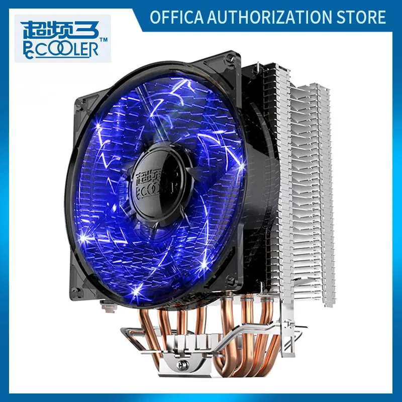 

Pccooler X4 CPU Cooler Support Intel 775 1155 1156 2011 AMD AM4 AM3 4Heat Pipes/PWM Temperature Control/12CM Silent Fan/Blue LED