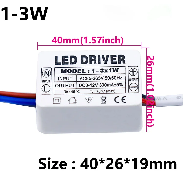 LED-Treiber 1-3W 3-5W 4-7W 8-12W 12-18W 18-25W 25-36W für LEDs, Netzteil AC85-265V, Beleuchtungstransformator-Zubehör, Weiß – Detail 7