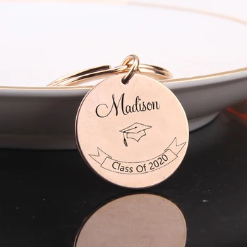 

FLYANGEL Custom Name Keychain Graduation Jewelry Keyring Class Of 2020 College Graduate Keepsake Key Holder Gifts Bag Charm