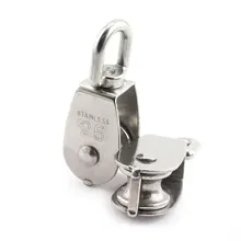 

1Pcs M25 Stainless Steel Wire Rope Crane Pulley Block Lifting Crane Swivel Hook Single Pulley Block Hanging Wire Towing Wheel