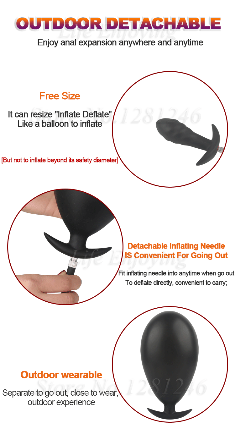 Силиконовая надувная очень большая Анальная пробка, фаллоимитатор с ...